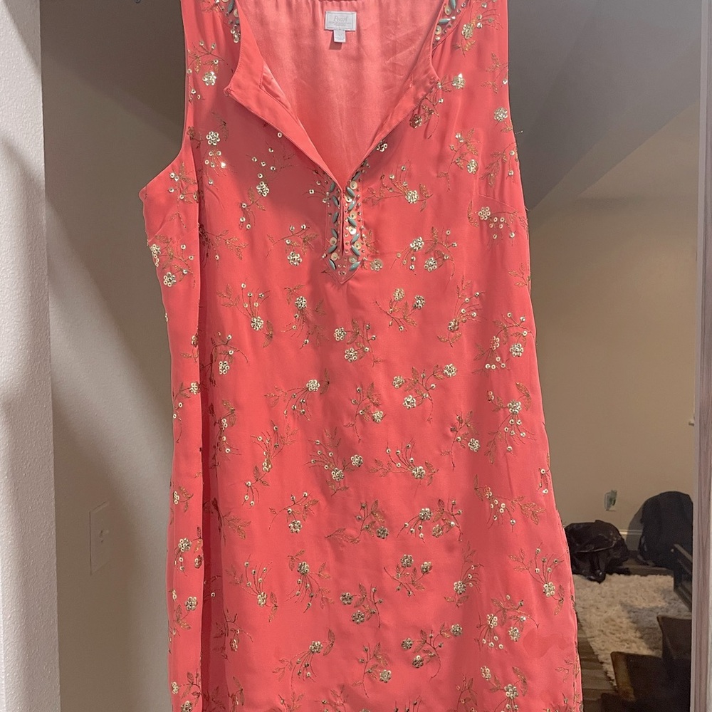 Coral Turquoise beaded dress